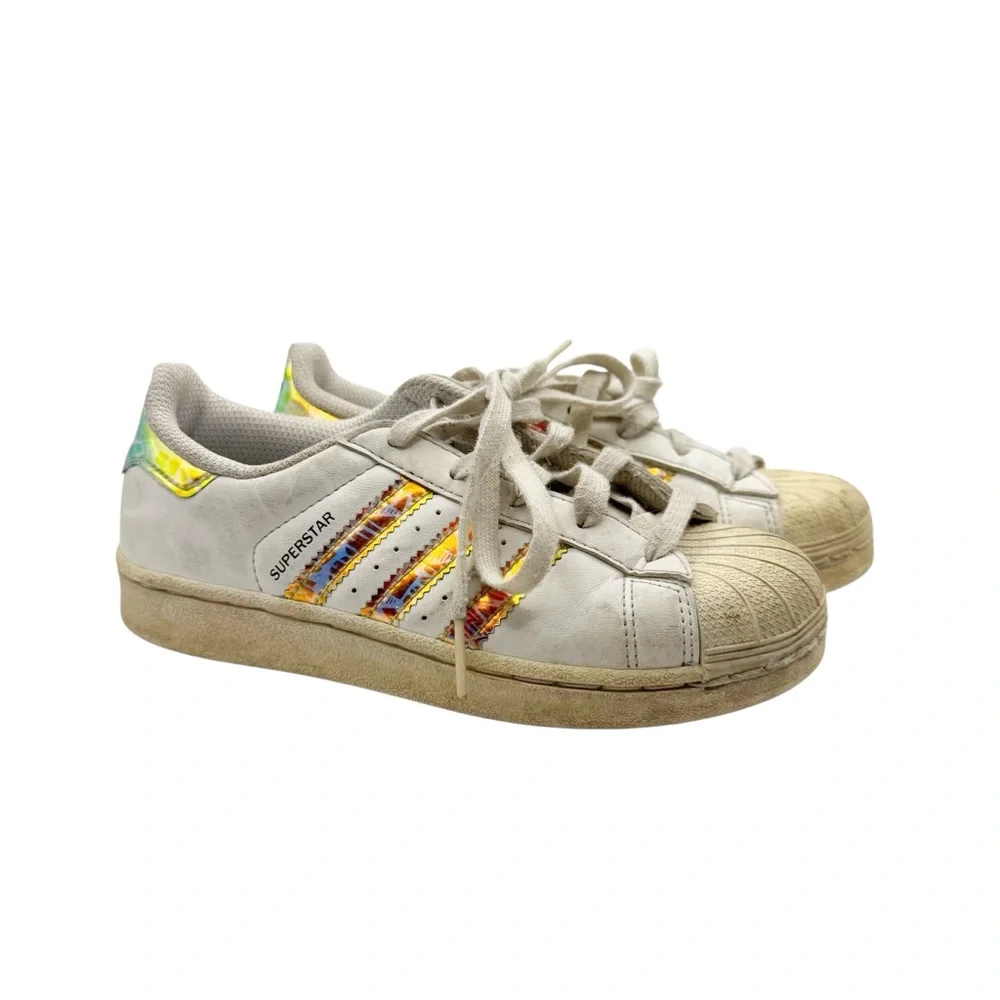 Adidas Girls Superstar Iridescent Tennis‎ Shoes size 1Y